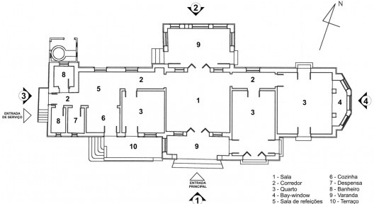 Planta-baixa da residência “Canto do Sabiá”