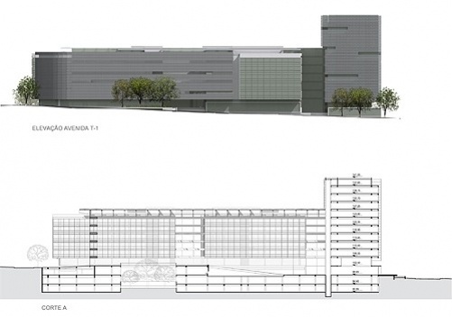 Elevação rua T-1 / Corte A