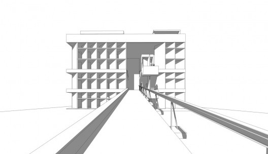 Associação da Indústria Têxtil, vista externa do edifício, Ahmedabad, Gujarat, Índia, 1954. Arquiteto Le Corbusier
