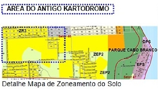 Área ocupada pelos condomínios Bosque das Orquídeas e Bosque das Gameleiras, detalhe mapa de zoneamento do solo (separados conforme o plano viário elaborado pela Seplan). A via foi executada pelo empreendedor como contrapartida financeira