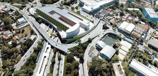 Modelagem 3D contratada do escritório Figura Computação Gráfica (dez 2010) versão concluída com previsão de shopping