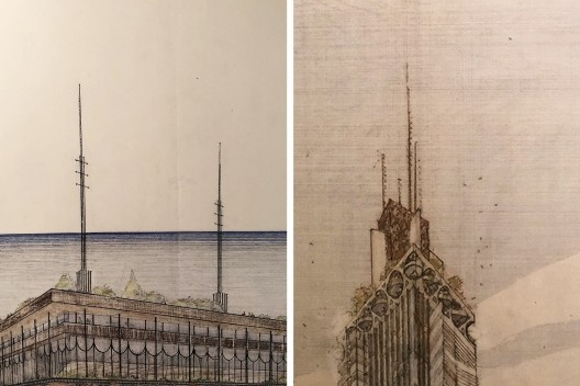 Desenhos de Frank Lloyd Wright na mostra “The Human Insect: Antenna Architectures 1887-2017”