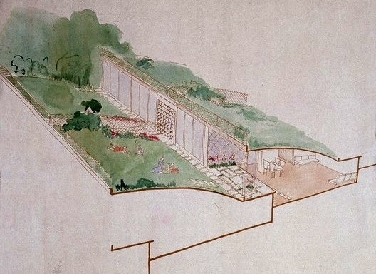 Casas no espaço, perspectiva, Mar del Plata, 1942. Arquitetos Amancio Williams, Delfina Gálvez e Jorge Vivanco