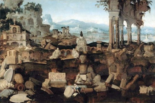 Paesaggio fantastico con rovine, Hermannus Posthumus, 1538