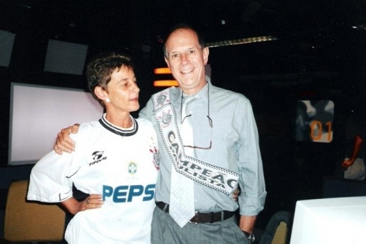 Com a jornalista Fatima Souza em 2003