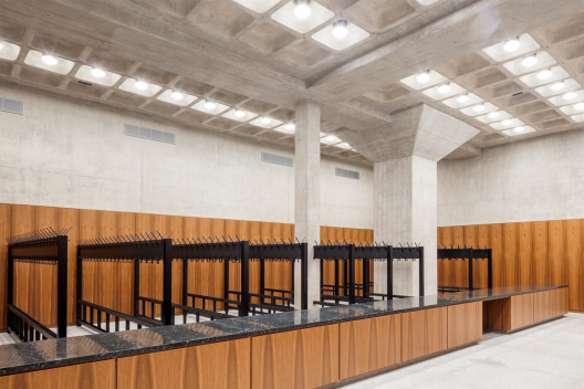 O novo vestiário (Garderobe) em abril de 2021