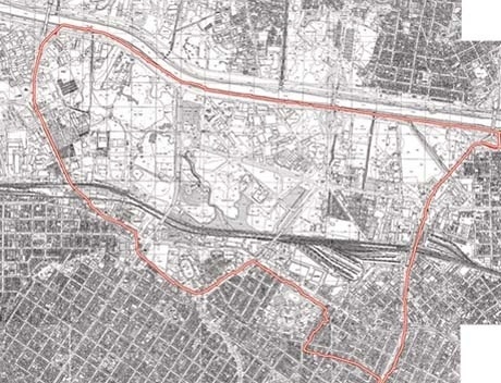 Figura 1 – Operação Urbana Água Branca. Mapa da área de atuação apresentada pela referência GEGRAN 1972