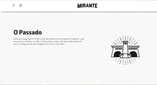 Página do website do Mirante 9 de Julho com explicação sobre o passado do local, 01 de outubro de 2017