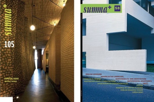 À esquerda, Summa+ 115, casa no Paraguay, Gabinete de Arquitetura / Solano Benìtez, 2008; à direita, Summa+ 58, edifício em Rosário, Rafael Iglesia, 2003