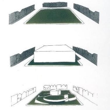 Teatro Municipal de Piracicaba (1960). Em parceria com José Ribeiro. Desenhos explicativos do partido
