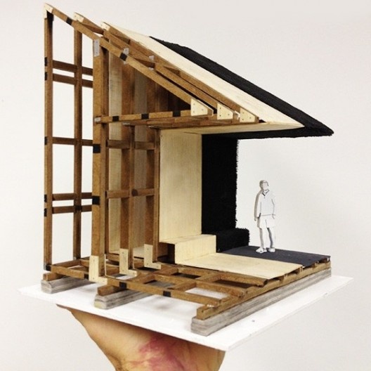Análise projetual, maquete estrutural, Naked House, Shigeru Ban, Japão, 2000. Alunos A. Xavier, C. Leal, A. Rezina, G. Paiva, G. Chagas