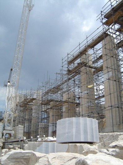 Anastilose no Parthenon, Acrópole, Atenas, Grécia, séc. V a.C.