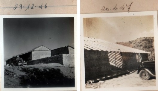 Fotografias do Chevrolet Sedan 1937 do caderno de obra do Sítio Santo Antônio com as datas da visita para o acompanhamento dos trabalhos