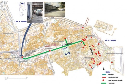 Mapas 7 e 6. Trajetórias, aréas pontuais de ocupação e faixas de ocupação