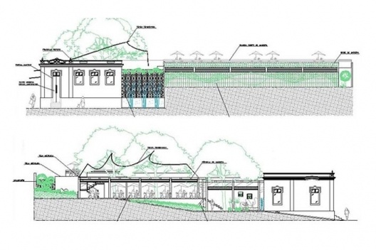 Casa do Capitãozinho, Uberlândia MG Brasil, fachada lateral e frontal, 3º lugar Concurso Sustentabilidade em Edificações Públicas. Estudante Camila Monteiro de Castro, 2008