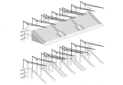 Arena, isométrica da estrutura