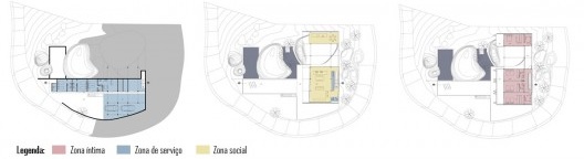 Casa Ilhabela, zoneamento 1o ao 3o pavimento, Nitsche Arquitetos, 2008