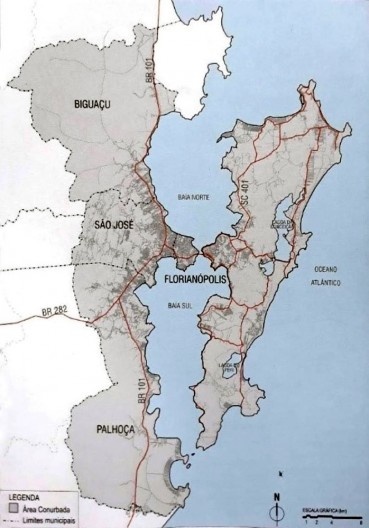 Mapa da Área Conurbada de Florianópolis