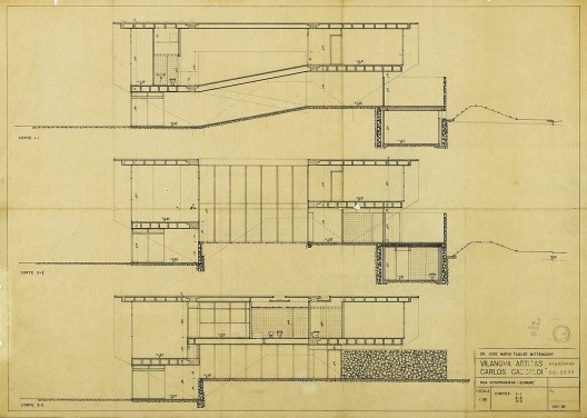 Casa José Mario Taques Bittencourt II, corte, São Paulo, 1959. Arquiteto Vilanova Artigas