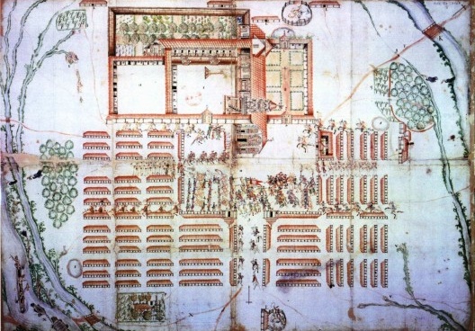 Pueblo de San Juan que e uno de los del Uruguay que se intentan entregar a Portugal, 1756
