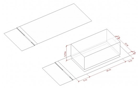 Residência KS, acima à esquerda terreno e abaixo à direita volume máximo permitido pela legislação, Natal RN, 2016. Arquitetos Alexandre Brasil, Paula Zasnicoff e Raquel Araújo