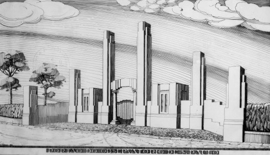 Portaria do Parque de Ciência e Tecnologia da USP, perspectiva projeto original, 1930