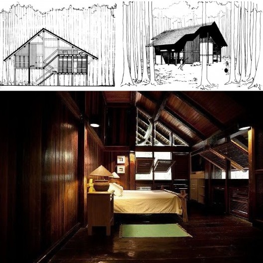 Severiano Porto, Casa Robert Schuster, Manaus, 1978, desenvolvendo sistema construtivo em madeira