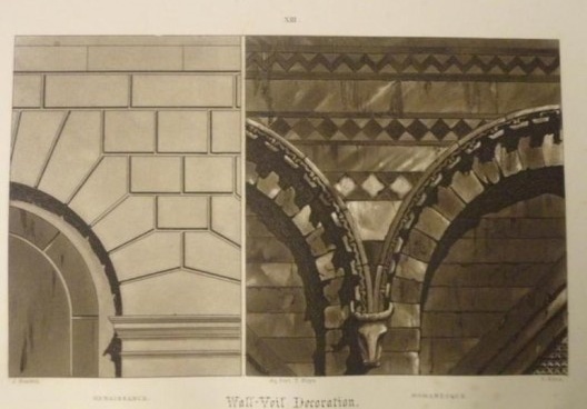 Ruskin, J, Wall VeilDecoration, comparação entre o renascimento e o romanesco. The Stones of Venice, vol. 1, Londres: George Allen, p. 348, 1903.