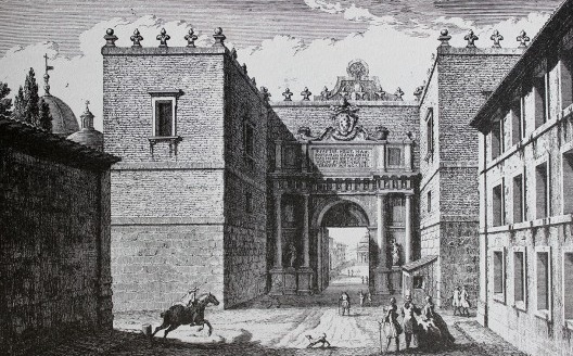 Porta del Popolo, Roma. Aguaforte, Giuseppe Vasi