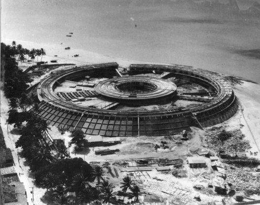 Vista aérea do Hotel Tambaú em obras