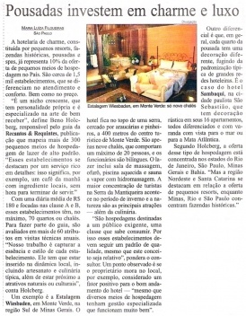 Matéria com Beno Holcberg no jornal Gazeta Mercantil