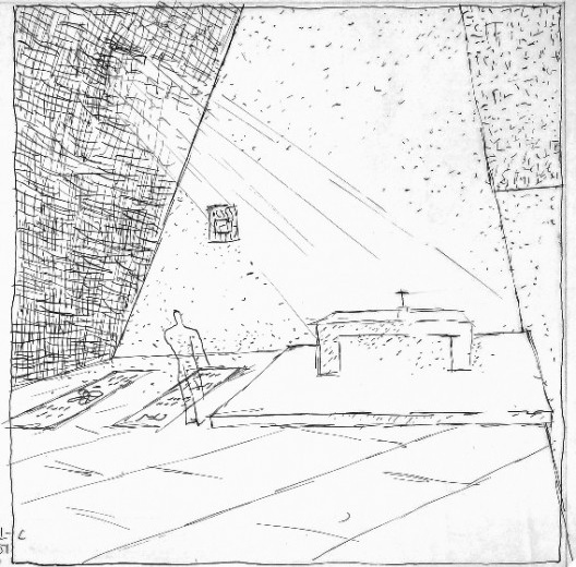 Capela Delgado-Chalbaud, espaço interno com destaque para entrada de luz no altar