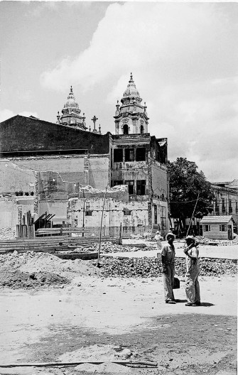 Rua Saldanha Marinho e torres da Igreja Matriz de Santo Antônio, Recife PE, 1940