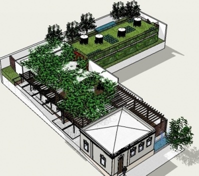 Casa do Capitãozinho, Uberlândia MG Brasil, vista aérea, 3º lugar Concurso Sustentabilidade em Edificações Públicas. Estudante Camila Monteiro de Castro, 2008