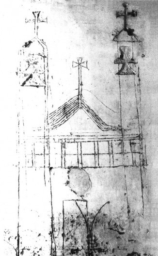 Risco existente em parede do Mosteiro da Luz, de autoria de Frei Galvão