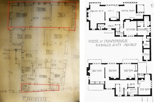 Fig. 11 – Planta do primeiro pavimento, c. 1928 / Fig. 12 – Casa em Crowborough. Arquitecto M.H.Baillie Scott