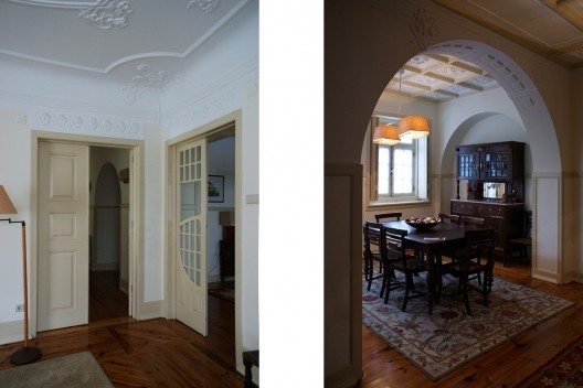 Fig. 21 – Villa Hortênsia: Portas que comunicam o escritório com o corredor e a sala de jantar / Fig. 22 – Villa Hortênsia: Sala de jantar