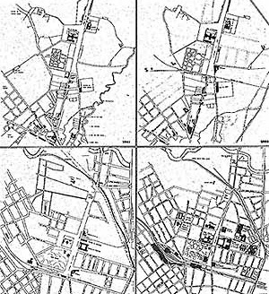 1.1 Esquema gráfico de etapas crescimento urbano da Luz Fonte: CESAR, R. C, FRANCO, L. R. C., BRUNA, P. J. V, 1977