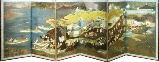 Biombo Namban, desembarque de comerciantes portugueses no Japão, Museu de Arte Antiga de Lisboa