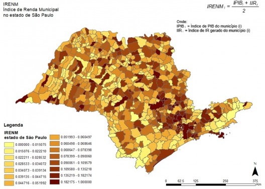 Índice de renda municipal, 2018