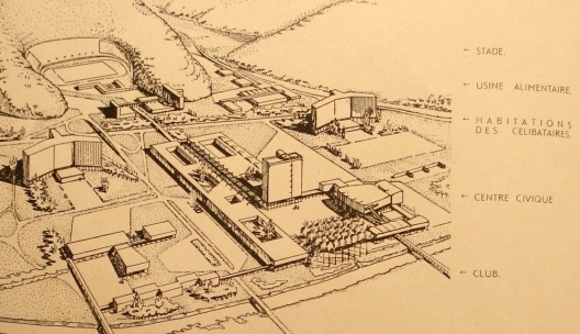 Esboço da perspectiva do centro cívico
