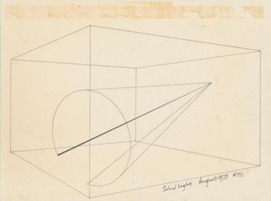 Anthony McCall. Line Describing a Cone, 1973. Tinta sobre papel