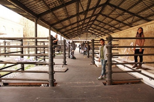 Alunos e professores do LAC no primeiro dia do workshop no mangiattoio do Mattatoio de Testaccio