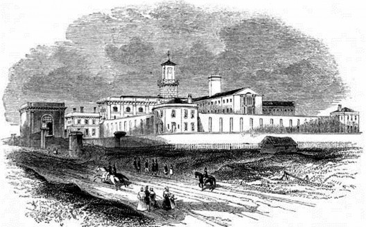 Vista externa da prisão de Pentonville em 1842