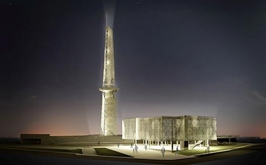 Praça do Natal, Natal RN Brasil, vista noturna do acesso à praça pela esquina da Av. das Tulipas e Av. Gov. José Varela, menção honrosa Concurso Público de Arquitetura. GA Arquitetura, 2009