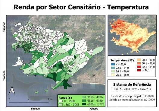 Mapa de renda por setor censitário