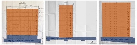 Edifícios Residencial Millenium, Residencial Parque dos Buritis e Portal das Palmeiras Residence, cortes e elevação esquemáticos, Uberaba MG Brasil