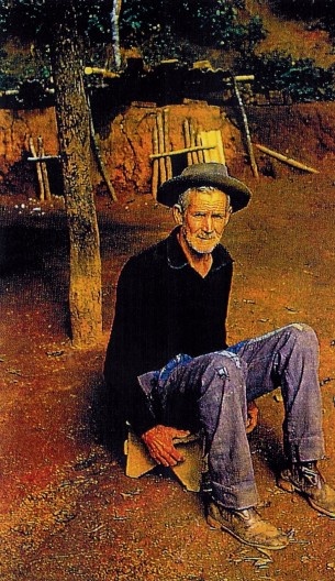 “Capitão” no banco caipira (banco para sentar de cócoras)