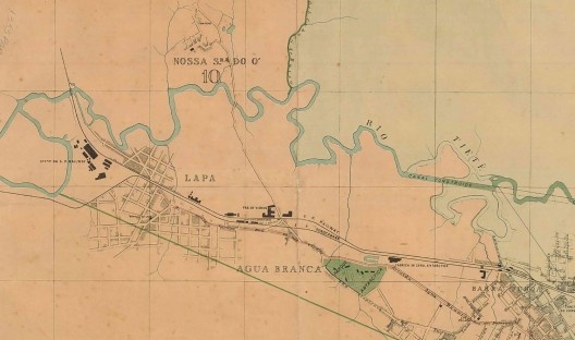 Recorte da “Planta Geral da Cidade de São Paulo”, de 1905, A. M. Coccoci e L. Fructuoso e Costa