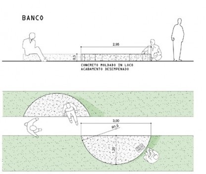 Detalhe - Bancos meia-lua